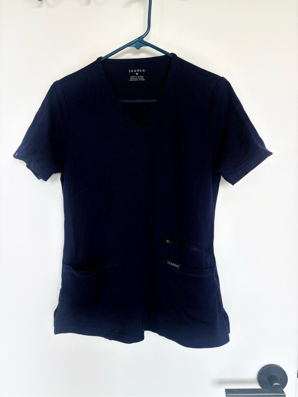 Jaanuu Women’s Dark Navy V-Neck Short Sleeve Top